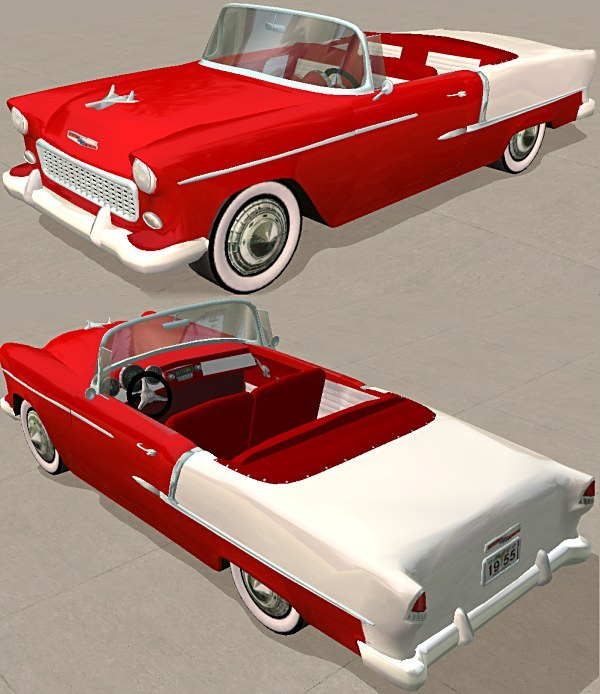 1955 Chevy Bel Aire Convertible by simsfinds - The Sims 2 Custom Content