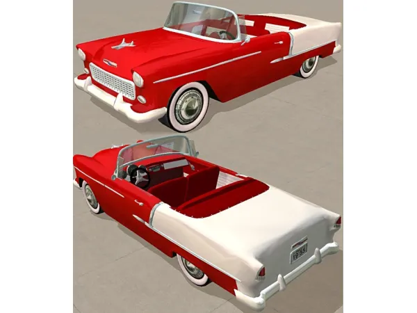 1955 Chevy Bel Aire Convertible by Dr Pixel - The Sims 2 Custom Content