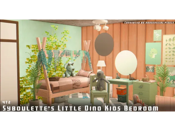 4t2 conversion of syboulettes little dino kids bedroom - The Sims 2 Custom Content