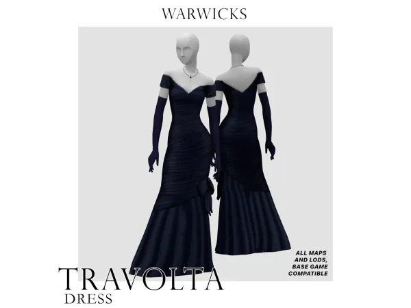 Maxis Match DYNASTY DI TRAVOLTA DRESS by WARWICK - The Sims 4 Custom Content