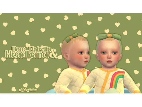 Maxis Match Bow Hairclip Headband by Nightingale Sims - The Sims 4 Custom Content
