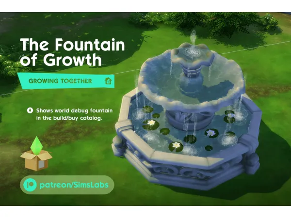 Maxis Match Growing Together debug fountain now visible in BuildBuy by Sims Labs - The Sims 4 Custom Content