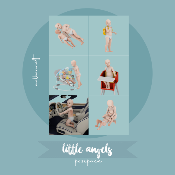 Mix Little Angels Posepack by melbennett - The Sims 4 Custom Content