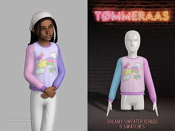 Alpha TØMMERAAS Dreamy Sweater (Child) (43) - The Sims 4 Custom Content