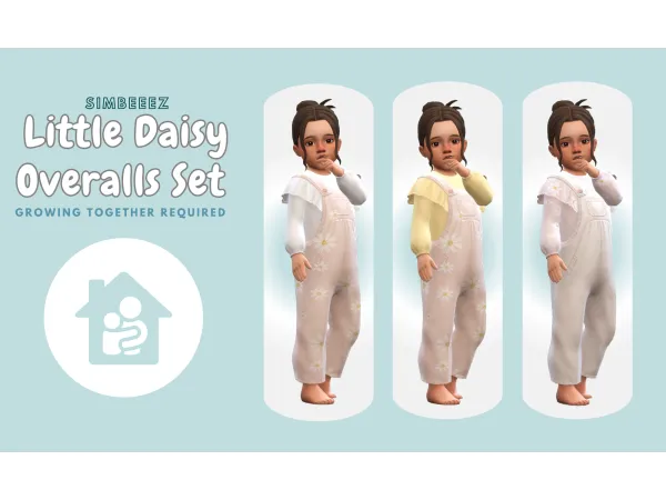 Maxis Match Little Daisy Overalls Set by Simbeeez - The Sims 4 Custom Content