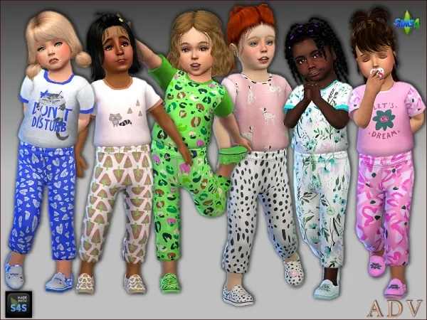Maxis Match Sleepwear for toddler girls - The Sims 4 Custom Content