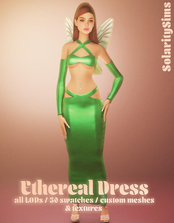 Alpha Ethereal Dress by solarity_sims - The Sims 4 Custom Content