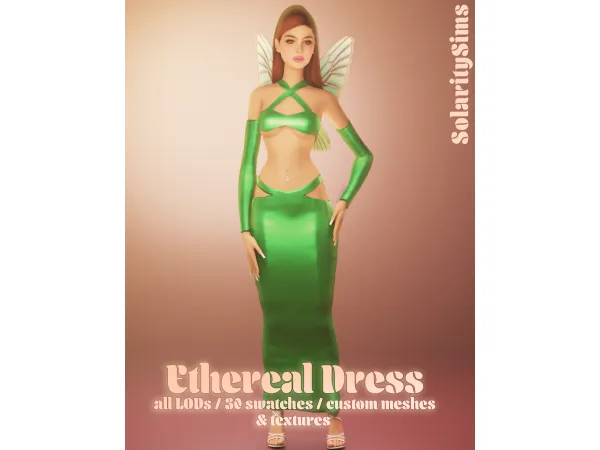 Alpha Ethereal Dress - The Sims 4 Custom Content