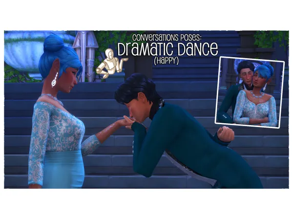 Mix Conversation Poses Dramatic Dance (Happy) by SamsSims - The Sims 4 Custom Content