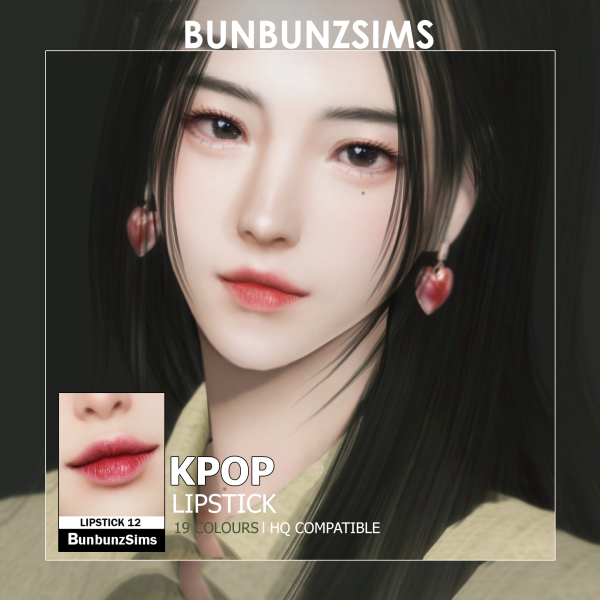 Alpha K pop lipstick 19 swatches by simsfinds - The Sims 4 Custom Content