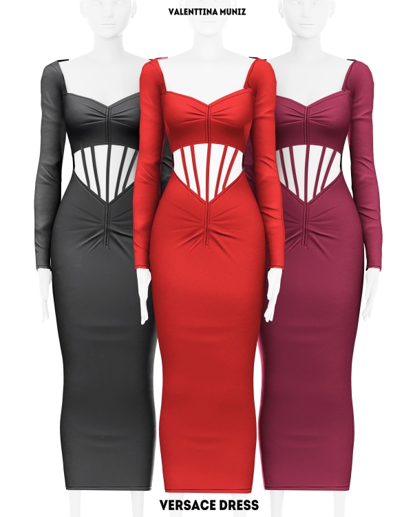 Alpha Versace Dress Valenttina Muniz by valentinamuniz - The Sims 4 Custom Content