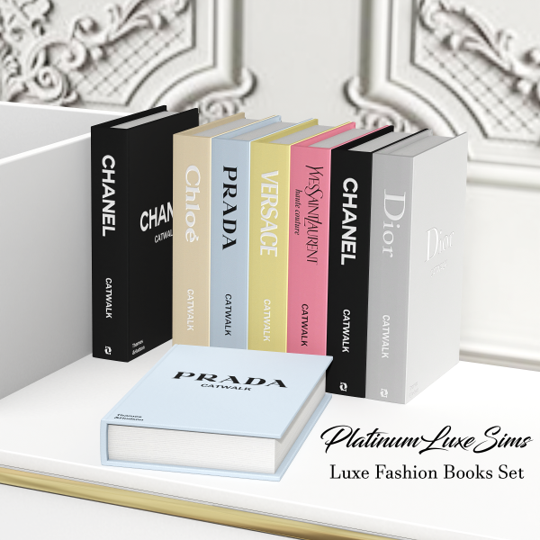 Alpha Luxe Fashion Books Set by simsfinds - The Sims 4 Custom Content