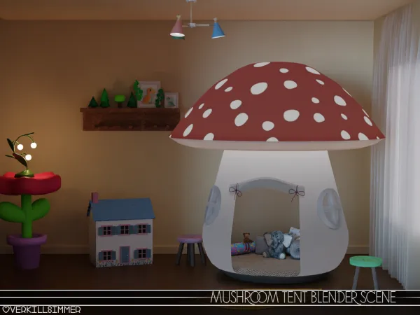 Alpha Mushroom tent by overkillsimmer - The Sims 4 Custom Content