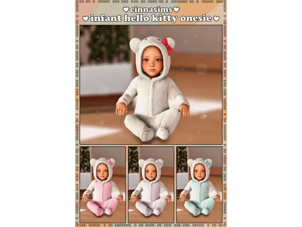 Maxis Match infant hello kitty onesie by cinnasims - The Sims 4 Custom Content