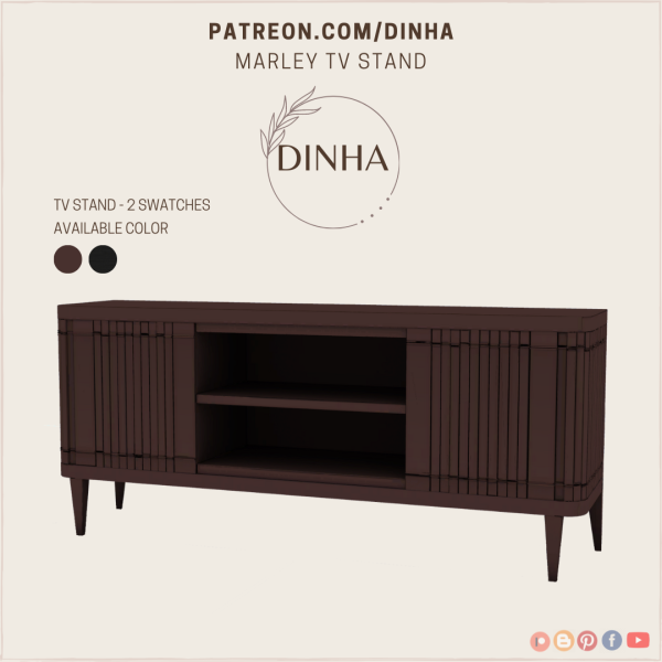Alpha Marley TV Stand by dinhagamer - The Sims 4 Custom Content