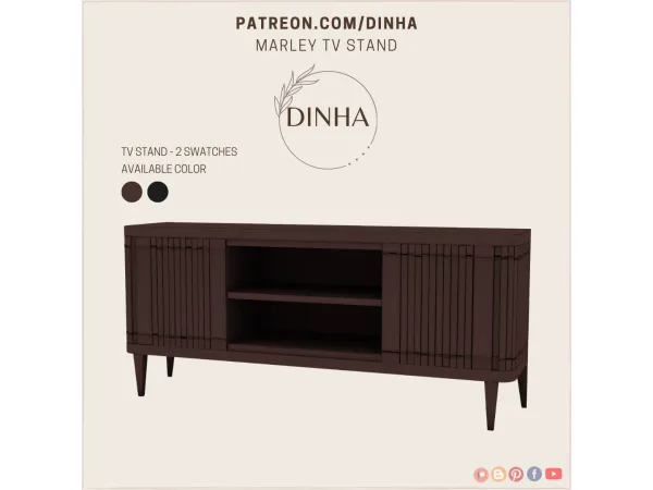 Alpha Marley TV Stand - The Sims 4 Custom Content