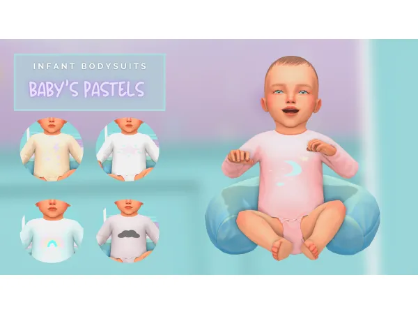 Maxis Match Infant Bodysuits Baby's Pastels by Simdriella - The Sims 4 Custom Content