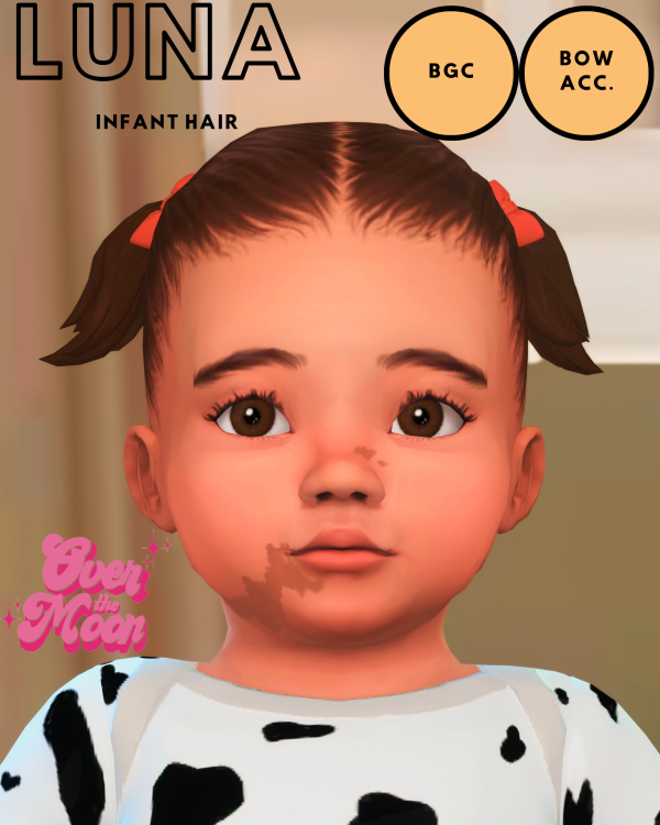 Maxis Match Luna Hair and Bow Accessory For Infants by simsfinds - The Sims 4 Custom Content