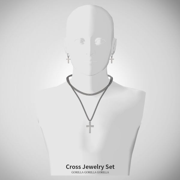 Alpha Cross Jewelry Set by simsfinds - The Sims 4 Custom Content