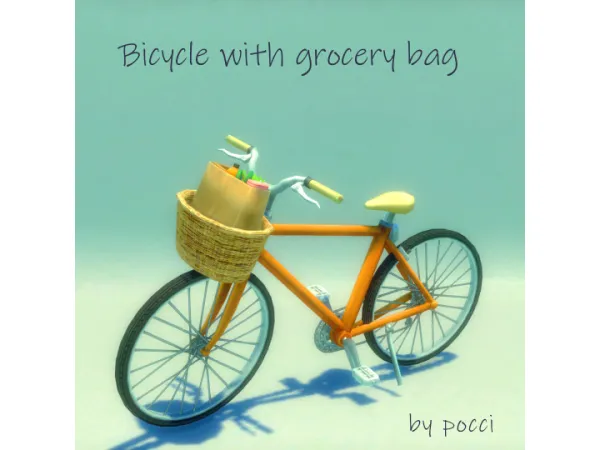 Maxis Match Bicycle with grocery bag - The Sims 4 Custom Content