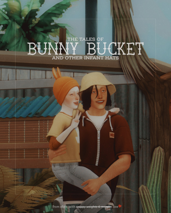 Maxis Match bunny bucket infant hat conversions by simsfinds - The Sims 4 Custom Content