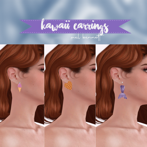 Maxis Match Kawaii Earrings by melbennett - The Sims 4 Custom Content