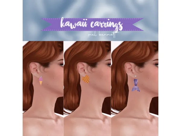 Maxis Match Kawaii Earrings - The Sims 4 Custom Content