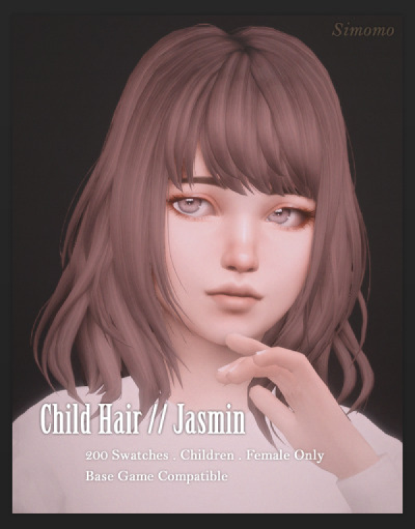 Maxis Match Jasmin Hair [Child Conversion] by simsfinds - The Sims 4 Custom Content