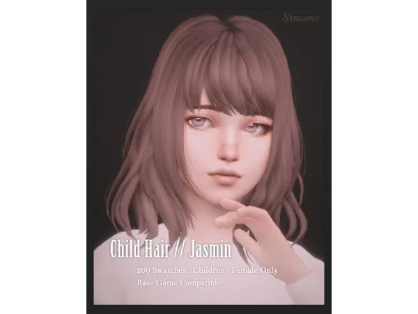 Maxis Match Jasmin Hair [Child Conversion] by Simomo - The Sims 4 Custom Content