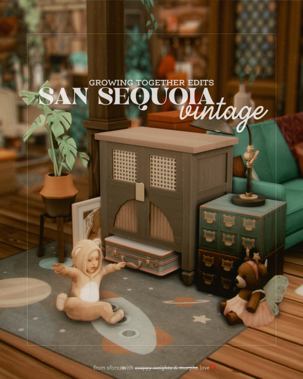 Maxis Match san sequoia vintage growing together object edits by simsfinds - The Sims 4 Custom Content