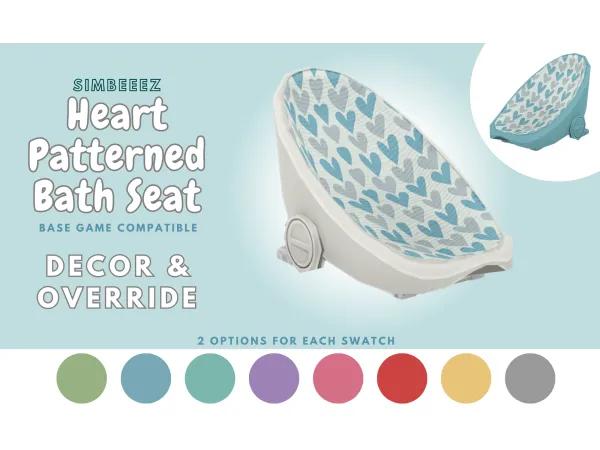 Maxis Match Heart Patterned Bath Seats by Simbeeez - The Sims 4 Custom Content