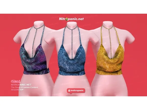 Alpha TOP SEQUIN - The Sims 4 Custom Content