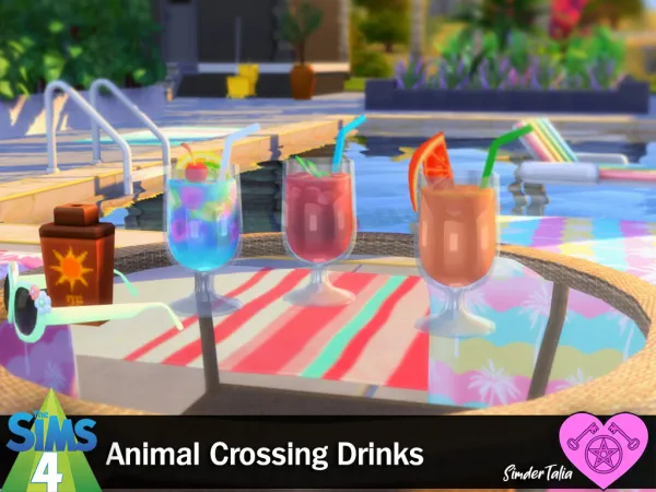 Mix Animal Crossing Drinks Set - The Sims 4 Custom Content