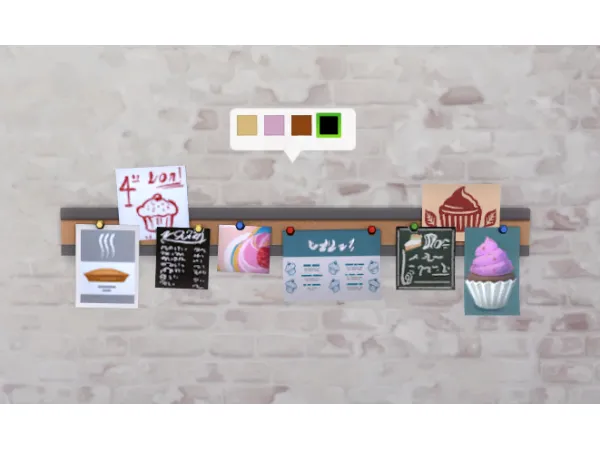 Maxis Match Display of Confections Bakery Inspired Wall Decor by xbrettface - The Sims 4 Custom Content