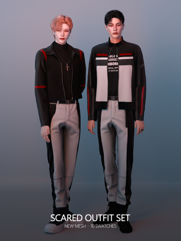 Alpha Scared Outfit Set by simsfinds - The Sims 4 Custom Content