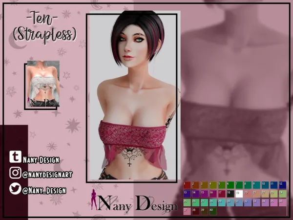 Alpha Ten (Strapless) by Nany Design - The Sims 4 Custom Content