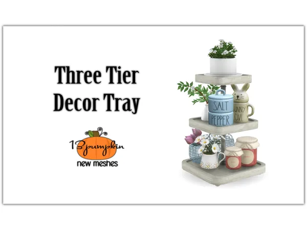 Maxis Match Three Tier Decor Tray - The Sims 4 Custom Content
