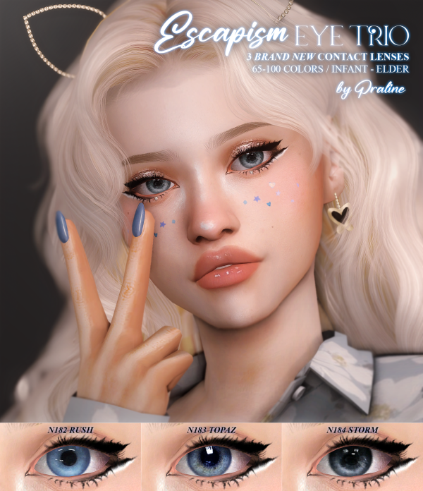 Mix ESCAPISM Eye Trio by simsfinds - The Sims 4 Custom Content