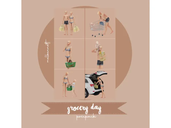 Mix Grocery Day Posepack - The Sims 4 Custom Content