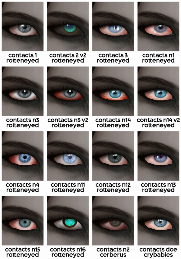 Mix contacts by simsfinds - The Sims 4 Custom Content
