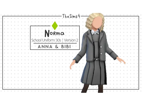 Alpha Norma School Uniform 30s_Version 2 [AnnaBibi] by Anna Bibi - The Sims 4 Custom Content