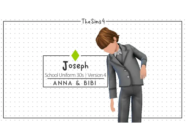 Alpha Joseph School Uniform 30s_Version 4 [AnnaBibi] by Anna Bibi - The Sims 4 Custom Content