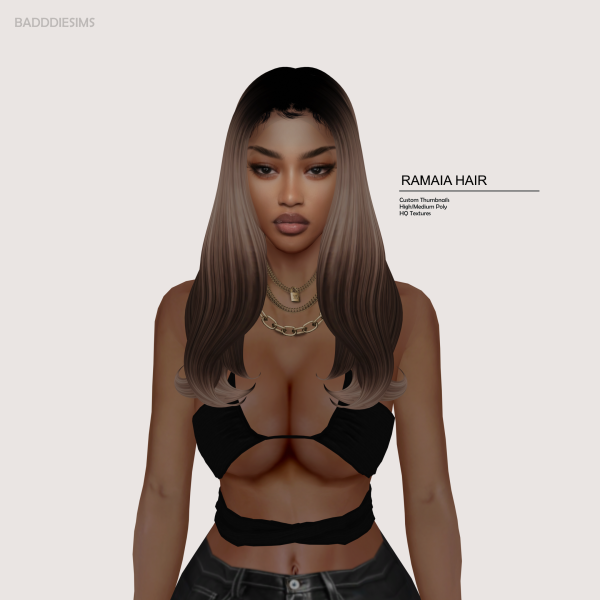 Mix RAMAIA HAIR by simsfinds - The Sims 4 Custom Content