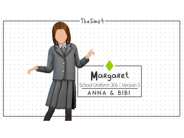 Alpha Margaret School Uniform 30s_Version 3 [AnnaBibi] by Anna Bibi - The Sims 4 Custom Content