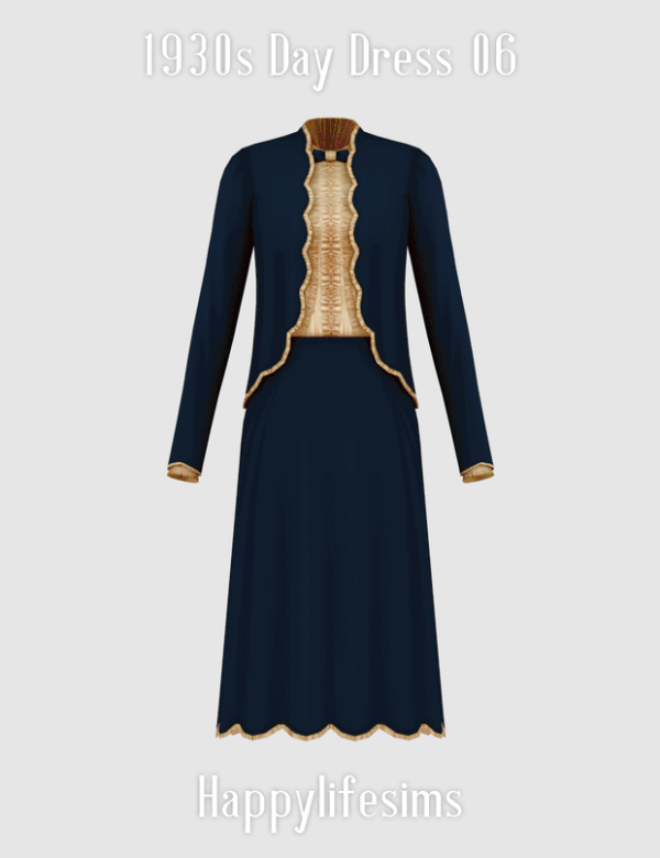 Mix [Lonelyboy] 1930s Day Dress 06 (Koonam) by simsfinds - The Sims 4 Custom Content