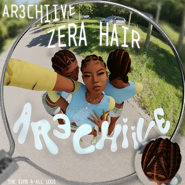 Alpha Zera Hair by simsfinds - The Sims 4 Custom Content