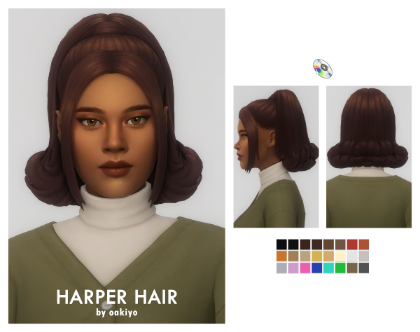 Maxis Match Harper Hair by simsfinds - The Sims 4 Custom Content