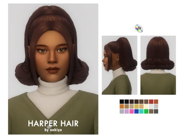 Maxis Match Harper Hair by oakiyo - The Sims 4 Custom Content
