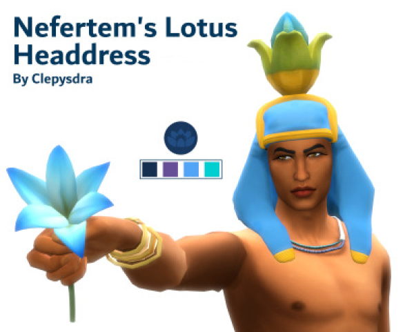 Maxis Match Nefertems Lotus Headdress by simsfinds - The Sims 4 Custom Content