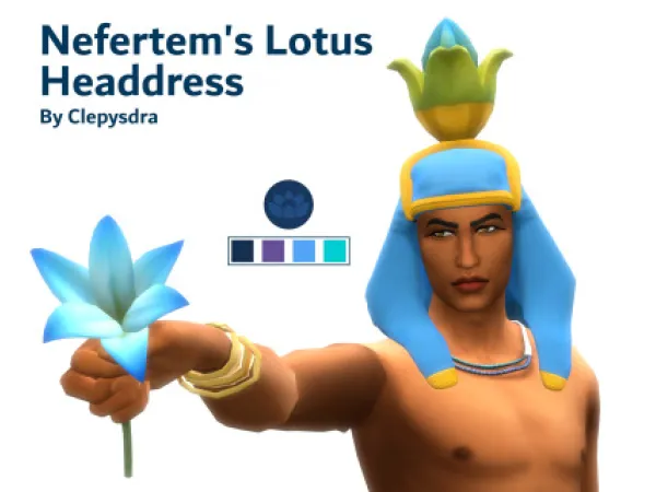 Maxis Match Nefertems Lotus Headdress - The Sims 4 Custom Content